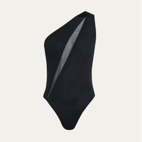 VERSACE Slashed One-Shoulder One-Piece Swimsuit Size 4 - Picture 3 of 9